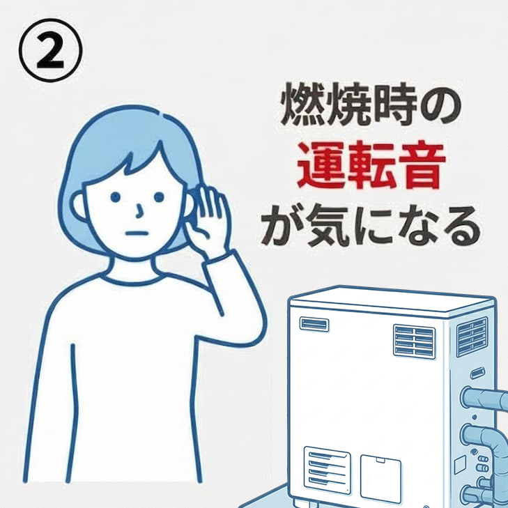 燃焼時の運転音が気になる