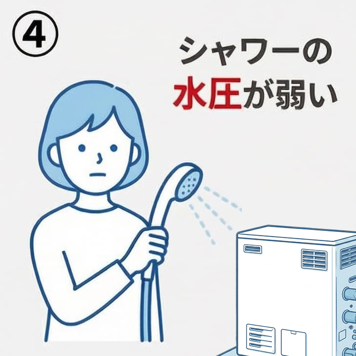 シャワーの水圧が弱い